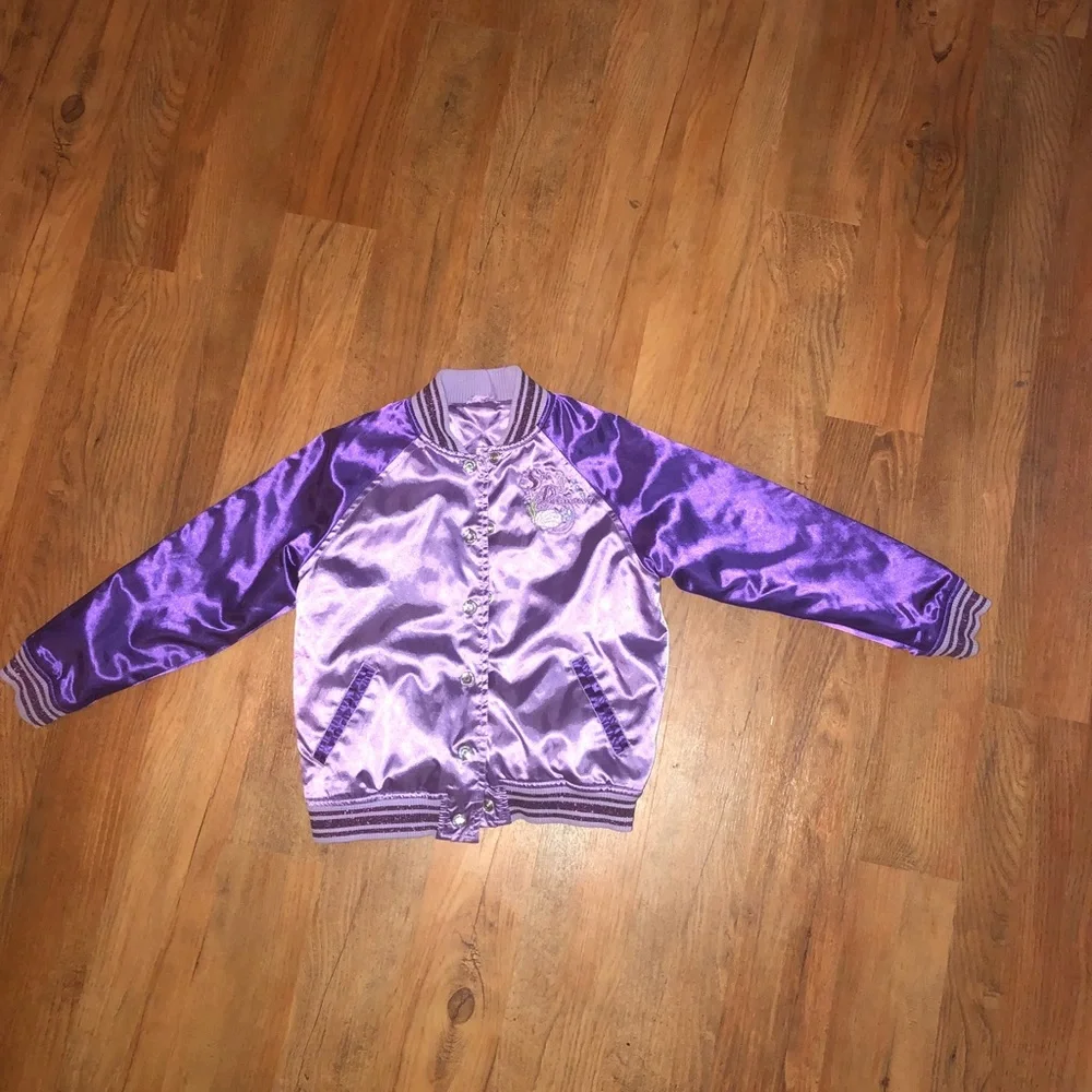 Disney Purple Satin Jacket with Ariel & Flounder - Picture 2 of 3